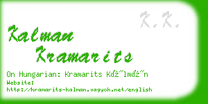 kalman kramarits business card